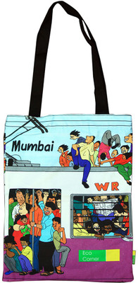

Eco Corner Small Mumbai Local Cotton Bag Messenger Bag(Multicolor, 15 inch)