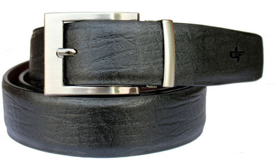 

DFashion Men Black Artificial Leather Belt, Black-01