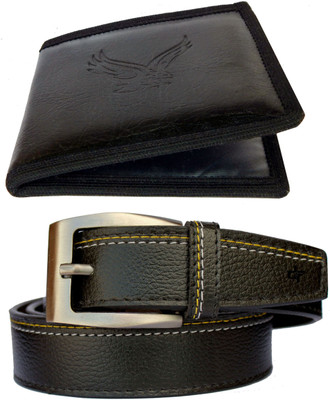 

DFashion Men Black Artificial Leather Belt, Black-01