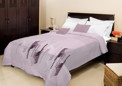 

Bombay Dyeing Checkered  Mink Blanket(Microfiber, Purple