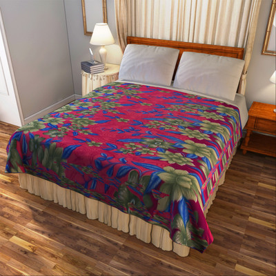 

Bombay Dyeing Floral Double Blanket(Microfiber, Purple)