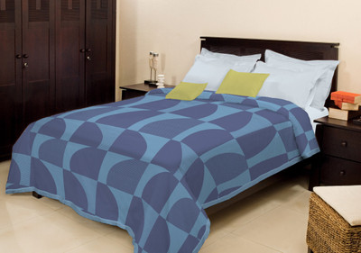 

Bombay Dyeing Geometric Single Blanket(Microfiber, Blue)