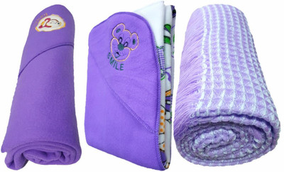 

Brandonn Plain  Hooded Baby Blanket(Polyester, Purple