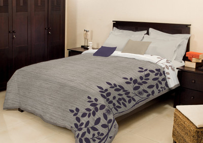 

Bombay Dyeing Floral Double Mink Blanket(Microfiber, Grey)