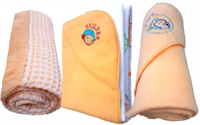 Brandonn Plain  Hooded Baby Blanket(Polyester, Beige