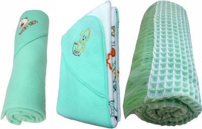 

Brandonn Plain  Hooded Baby Blanket(Polyester, C-GREEN