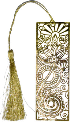 

Paash Book mark rectangle shaped Golden thread Bookmark(Design, Golden)