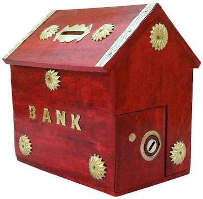 

Craftspoint Hut shape Red money bank/coin bank /piggy bank Coin Bank(Multicolor)