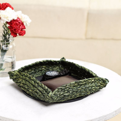 

Unravel India 0 Compartments Jute Charger Basket(Olive Green)
