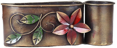 Apkamart 4 Compartments Iron Pen Holder(Multicolor)