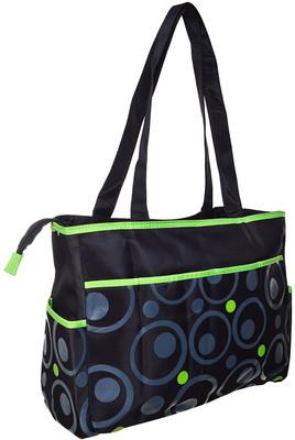 

Baby Bucket Round Print Changing Backpack Diaper Bag(Black)