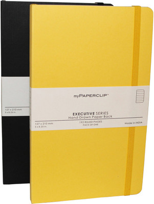 

Mypaperclip Regular Notebook(192 Ruled Pages Executive Series, Black-Yellow, Pack of 2)