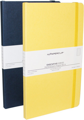 

Mypaperclip Regular Notebook(192 Ruled Pages Executive Series, Blue-Yellow, Pack of 2)