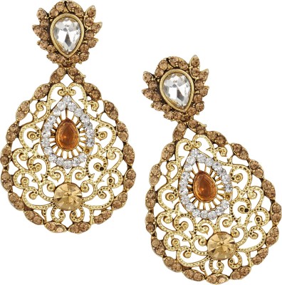 Jewels Capital Diva Style Cubic Zirconia Alloy Chandbali Earring