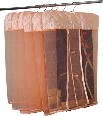 

Annapurna Sales Designer Full Net Maharani hanging Saree Cover - Set of 6 Pcs ASRJ00607(Peach)