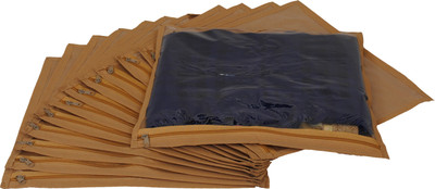 

Annapurna Sales Designer Net Single Saree Cover - Set of 12 Pcs. ASRJ00549(Golden)