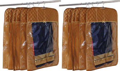 

Annapurna Sales Designer Front Transparent n back Satin hanging Saree Cover - Set of 12 Pcs. ASRJ00594(Golden)