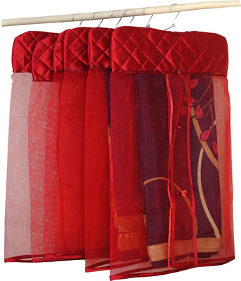 

Annapurna Sales Designer Full Net Maharani hanging Saree Cover - Set of 6 Pcs ASRJ00603(Maroon)