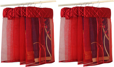 

Annapurna Sales Designer Full Net Maharani hanging Saree Cover - Set of 12 Pcs ASRJ00604(Maroon)