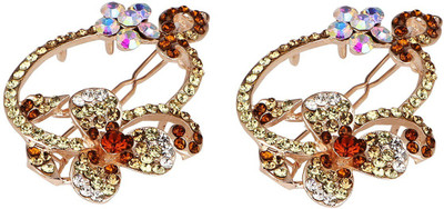 

Pink Rose Princess Charm Hair Clip(Multicolor)