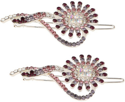 

Pink Rose Princess Charm Hair Clip(Purple)