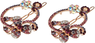 

Pink Rose Princess Charm Hair Clip(Purple)