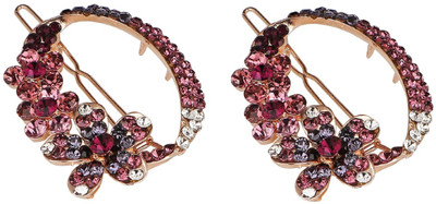 

Pink Rose Princess Charm Hair Clip(Purple)