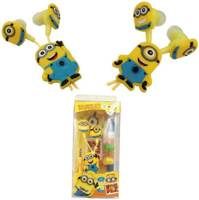 

SSTC Minion Cartoon Earphone for Android Mobile,Windows Phone,iPhone and Media Player Wired Headset with Mic(Yellow, In the Ear)