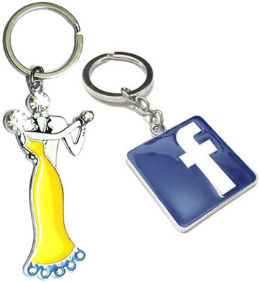 

Alexus Couple B And Facebook Key Chain(Silver)