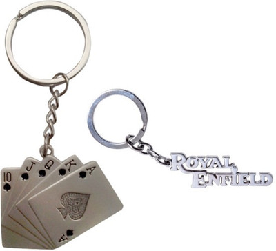 

Alexus Card And Royalenfield Metal Key Chain(Silver)