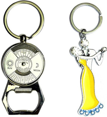 

Alexus Calender Opener And Couple Bd Key Chain(Silver)