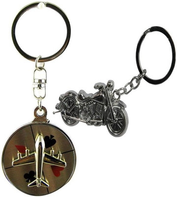 

Alexus Aeroplane And Bike Key Chain(Silver)