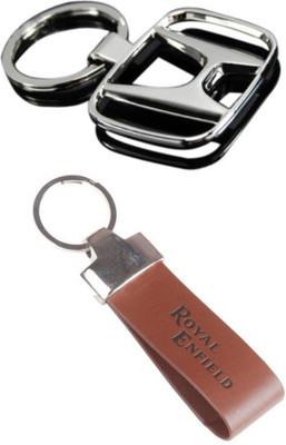 

Alexus Honda And Royal Enfield Leather Key Chain(Silver)