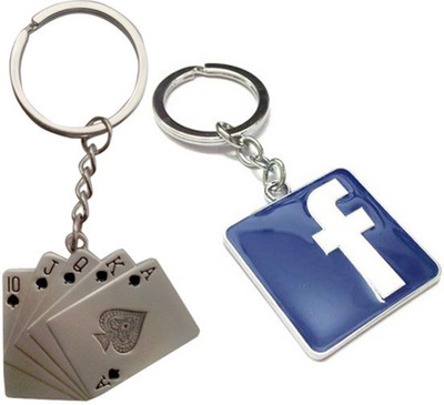 Alexus Card And Facebook Key Chain(Silver)
