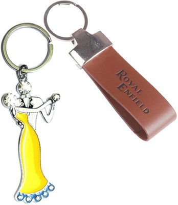 

Alexus Couple B And Royal Enfield Leather Key Chain(Silver)