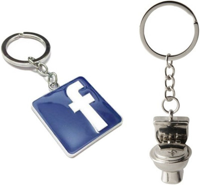 

Alexus Facebook And Commode Key Chain(Silver)