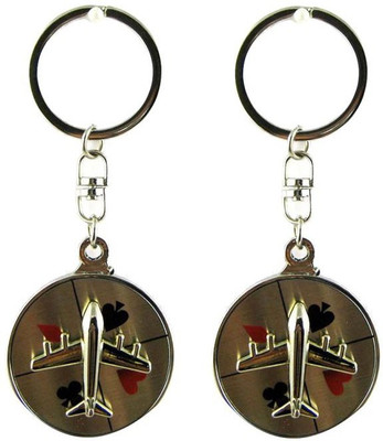 

Alexus Aeroplane And Aeroplane Key Chain(Silver)