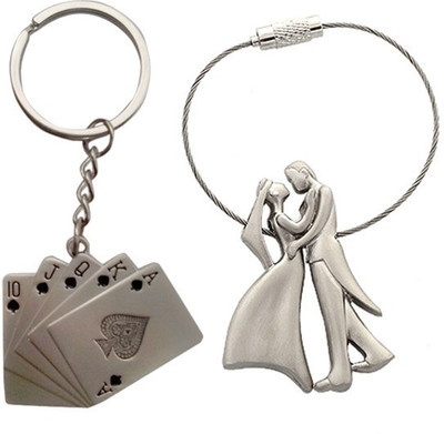 

Alexus Card And Couple Key Chain(Silver)