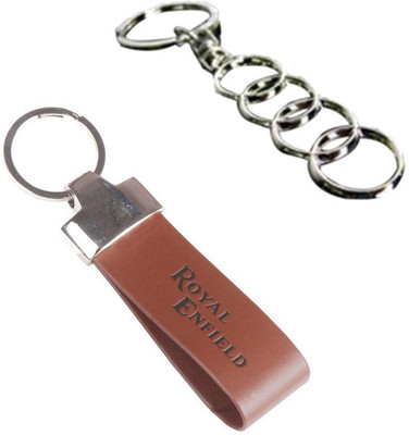 

Alexus Audi And Royal Enfield Leather Key Chain(Silver)