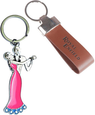 

Alexus Couple A And Royal Enfield Metal Key Chain(Silver)