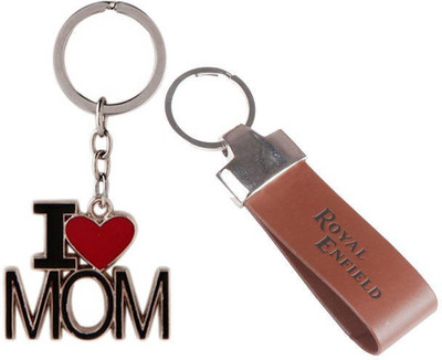 

Alexus Mom And Royal Enfield Leather Key Chain(Silver)