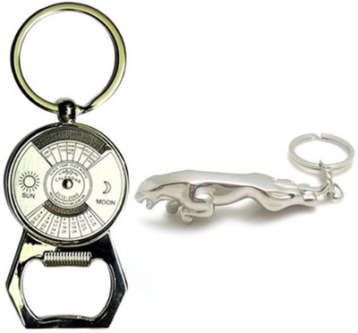 

Chainz Calendar Bottle Opener and Metal Jaguar Key Chain(Silver)