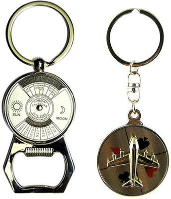 

Alexus Calender Opener And Aeroplane Key Chain(Silver)