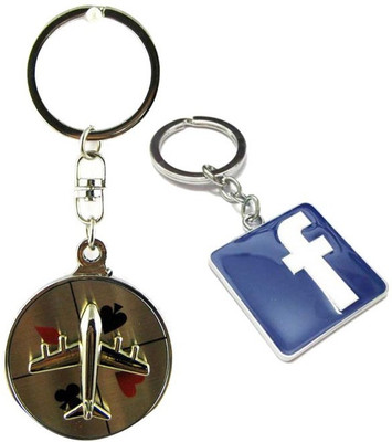 

Alexus Aeroplane And Facebook Key Chain(Silver)