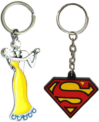 Alexus Couple B And Superman Key Chain(Silver)