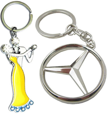 

Alexus Couple B And Mercedes Key Chain(Silver)
