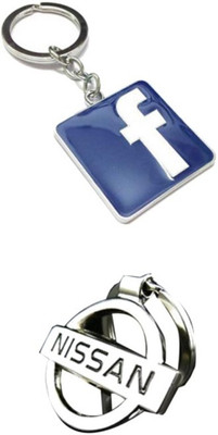 

Alexus Facebook And Nissan Key Chain(Silver)