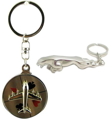 

Alexus Aeroplane And Jaguar Key Chain(Silver)