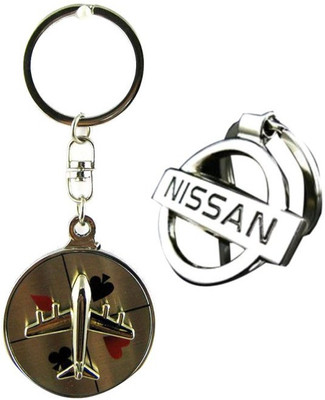 

Alexus Aeroplane And Nissan Key Chain(Silver)