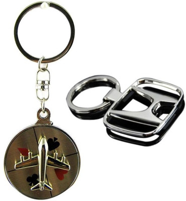 

Alexus Aeroplane And Honda Key Chain(Silver)
